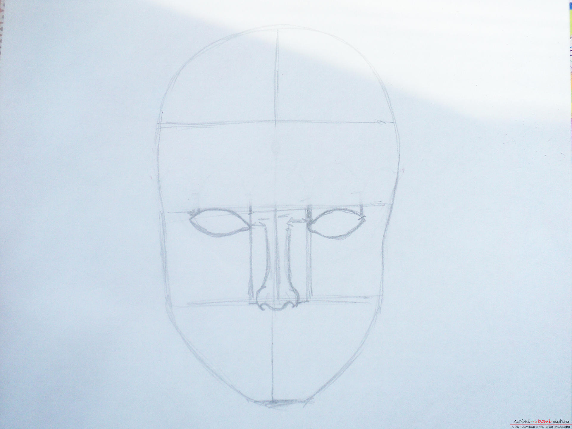 Подробный мастер-класс с фото научит как нарисовать лицо карандашом поэтапно, покажет как нарисовать портрет для начинающих.. Фото №7